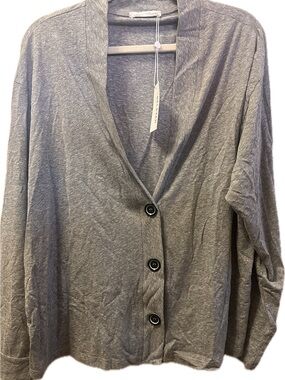 Gray Button-Front Women's Blazer Jacket